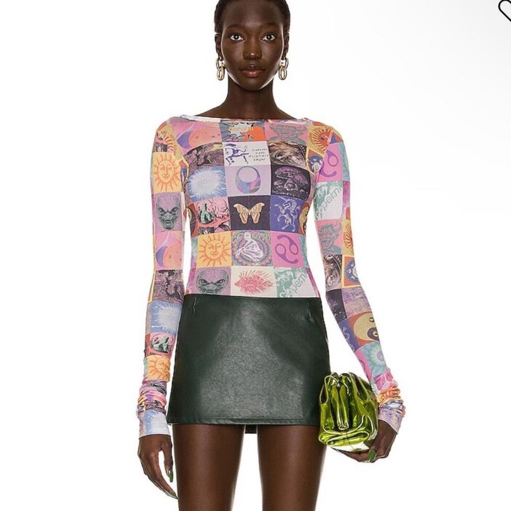 COPERNI Blotter Print Mesh Top XS/S